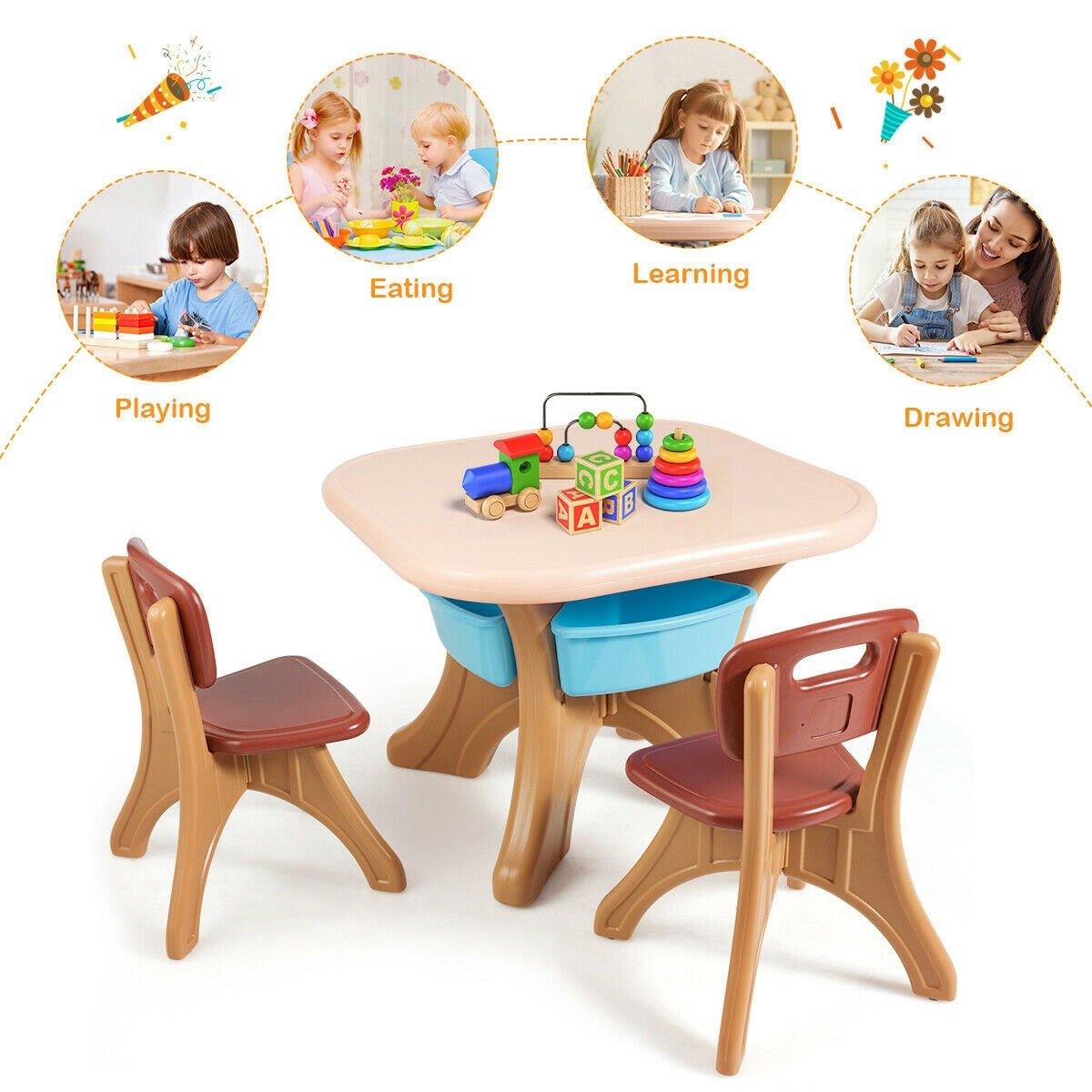 Kids Table and Chair Set 3 Piece Activity Table costzon