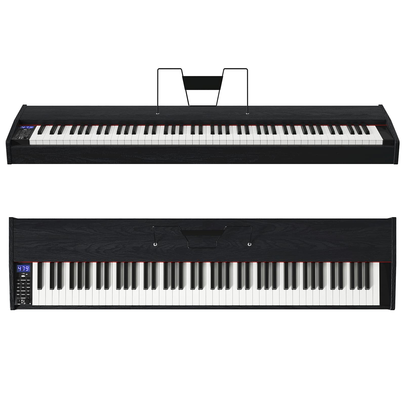 piano keyboard 88 keys black white
