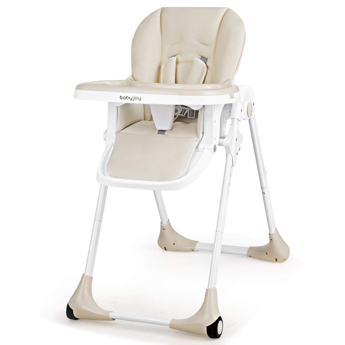 Qaba Foldable Baby Convertible High Chair with Adjustable Backrest