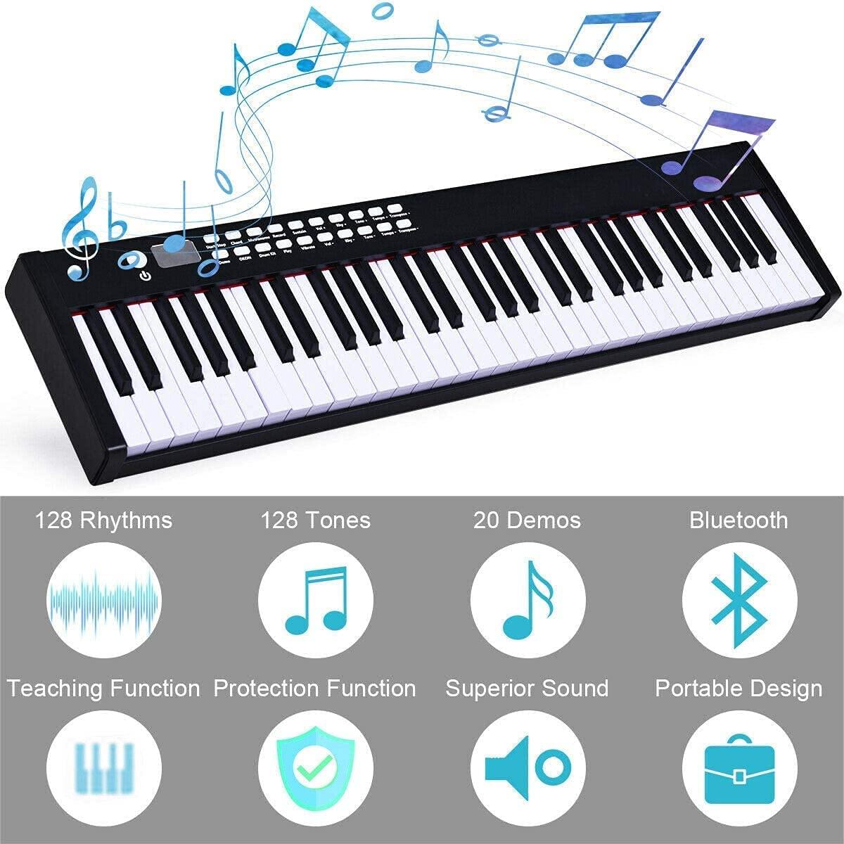 BX-II 61-Key Portable Digital Piano, Electric Keyboard – costzon