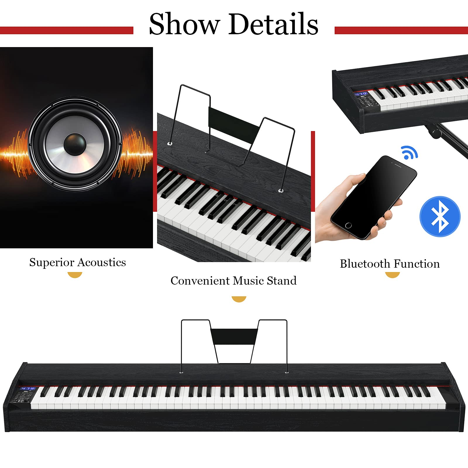 Costzon 88-Key Weighted Piano Keyboard Full Size, Portable Midi Keyboa –  costzon