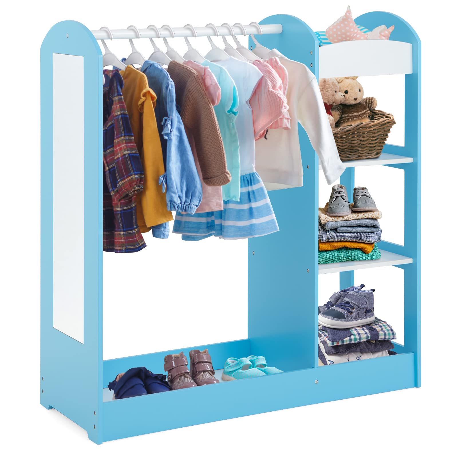 Kids' clothing rack with storage
