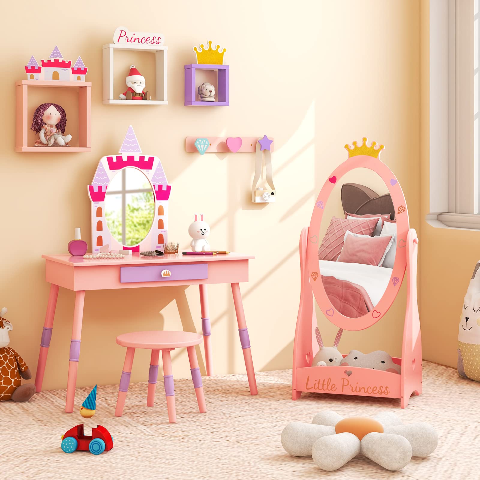 Wooden Floor Standing Mirror for Kids – Kids Funnel